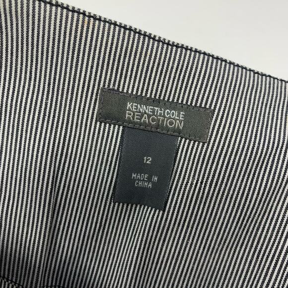 Kenneth Cole Reaction Short Sleeve Blazer Women 12 Pin Stripe Business Casual - Picture 12 of 12